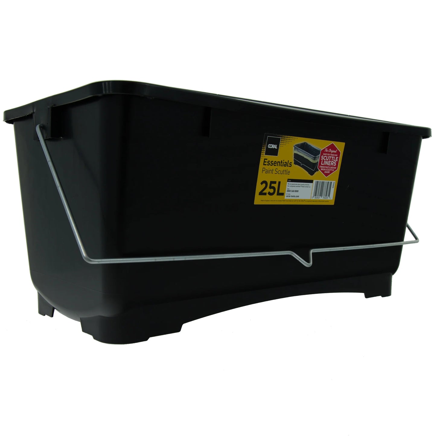 Coral Essentials Plastic Paint Scuttle Container with Metal Handle for Paints and Paste 25 Litre