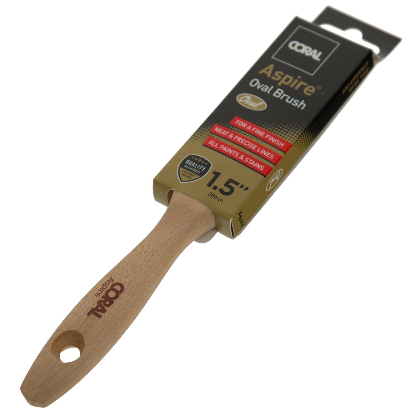 Coral Aspire Oval Paint Brush with Straight Cut