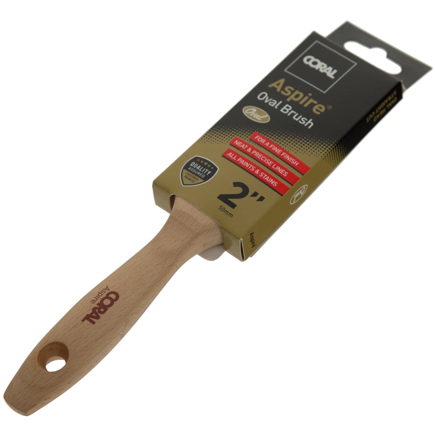 Coral Aspire Oval Paint Brush with Straight Cut