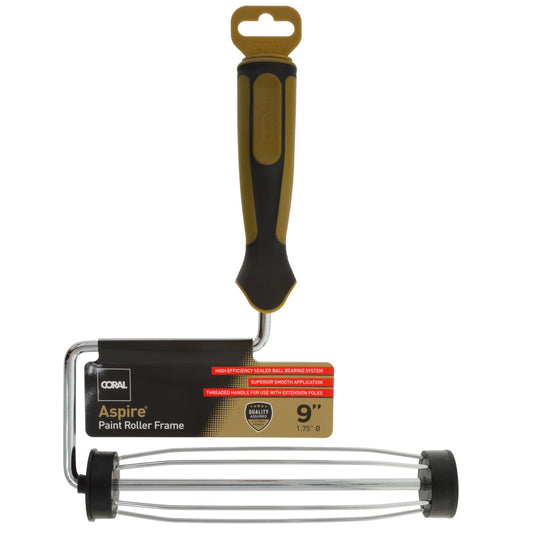 Coral Aspire Paint Roller Frame Low Friction Cage Design 9 inch 1.75" dia
