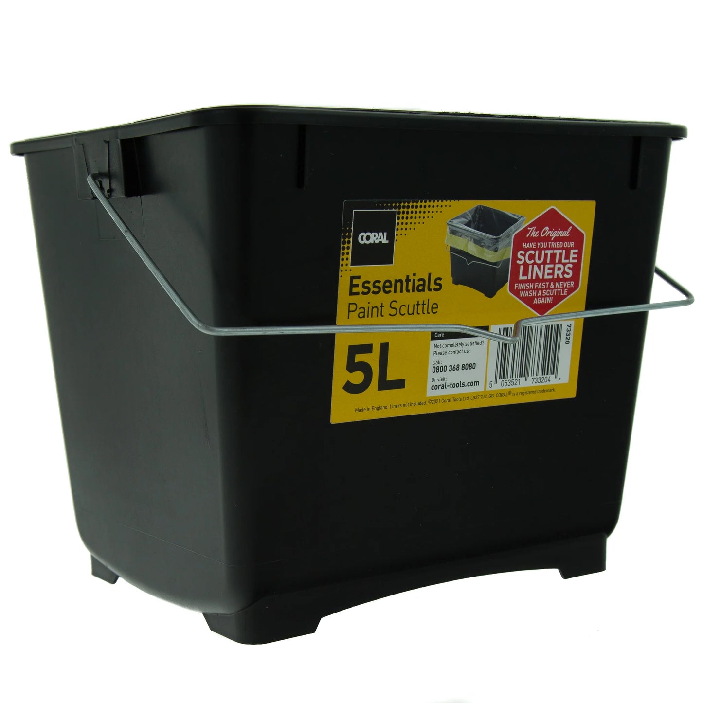 Coral Essentials Plastic Paint Scuttle Container with Metal Handle for Paints and Paste 5 Litre