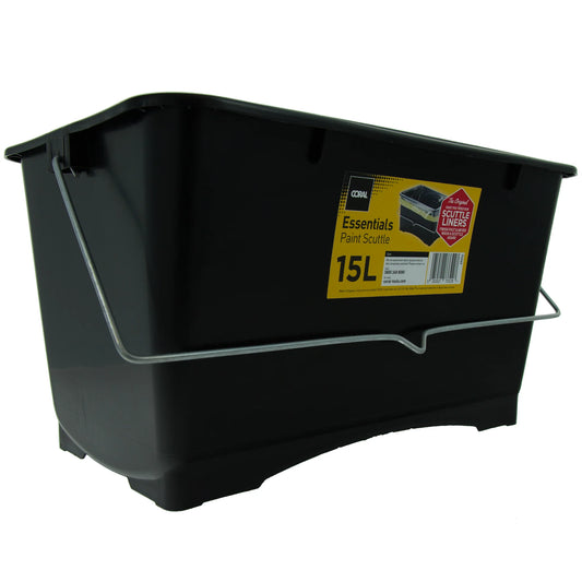 Coral Essentials Plastic Paint Scuttle Container with Metal Handle for Paints and Paste 15 Litre