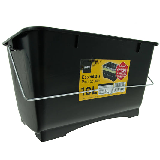 Coral Essentials Plastic Paint Scuttle Container with Metal Handle for Paints and Paste 10 Litre