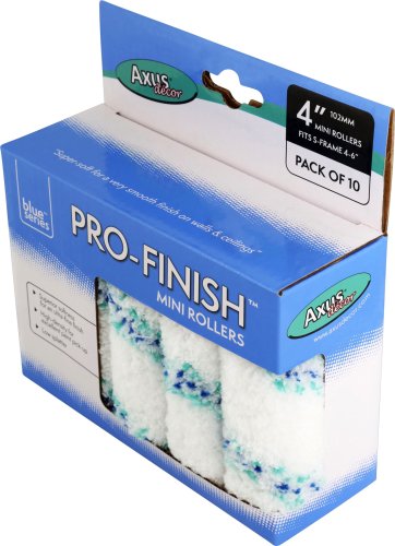 Pro-Finish Wall & Ceiling Mini Roller, Medium Pile 4"/100mm, 10Pk