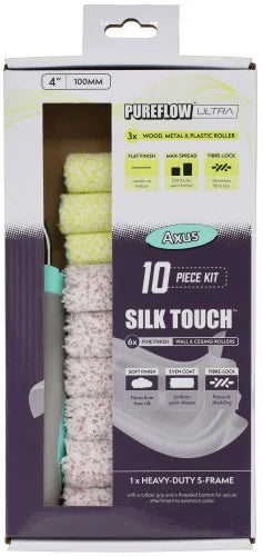 Silk Touch / Pureflow Ultra Roller Kit (9 Rollers & Frame) 4 "/100mm, Kit of 10 pieces
